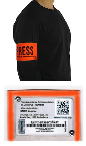 Brassard PRESSE certifié et personnalisé pour journalistes